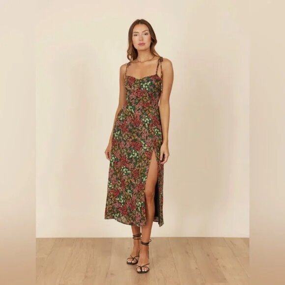 Park & Fifth Dresses & Skirts - PARK AND FIFTH Willow Dress Womens Small Valencia Floral Midi Slit Summer NWT